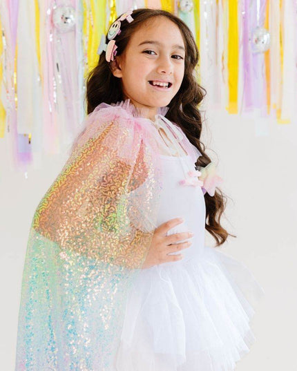 Sweet Wink Rainbow Sequin Cape - Giggles & Glitter