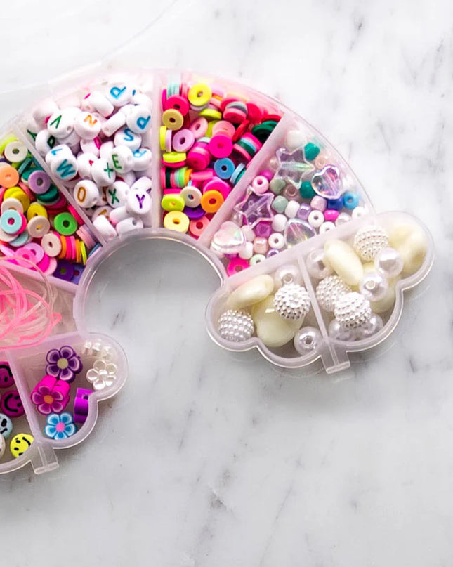 Rainbow shaped bead kit with colorful beads