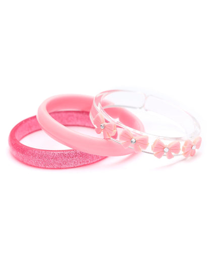 Pink Bow Bangles (Set of 3)