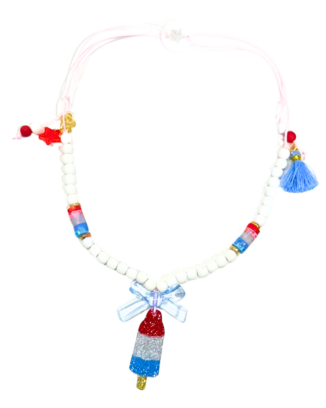 glitter rocket popsicle necklace 
