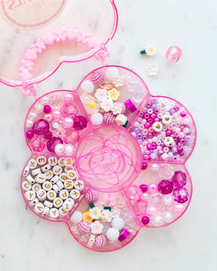 The Pretty in Pink Flower Jewelry Making Bead Kit - Giggles & Glitter