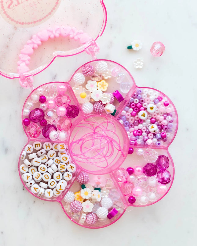 The Pretty in Pink Flower Jewelry Making Bead Kit - Giggles & Glitter
