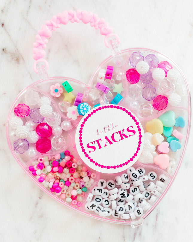 The Pretty in Pink Heart Jewelry Making Bead Kit - Giggles & Glitter
