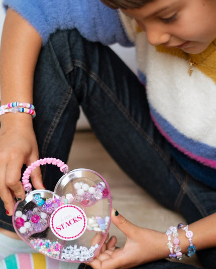 The Pretty in Pink Heart Jewelry Making Bead Kit - Giggles & Glitter