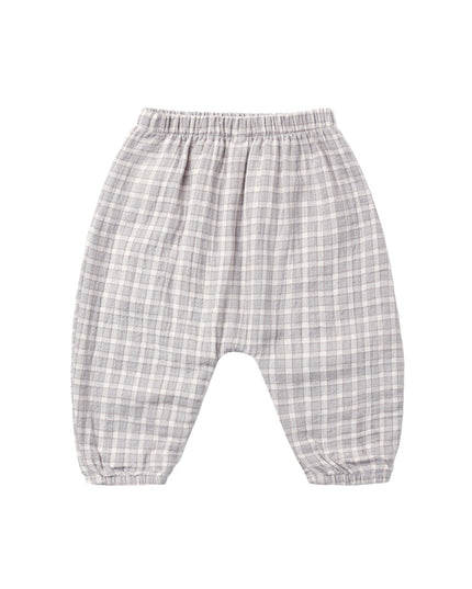 Light blue/grey and white children's gingham pants