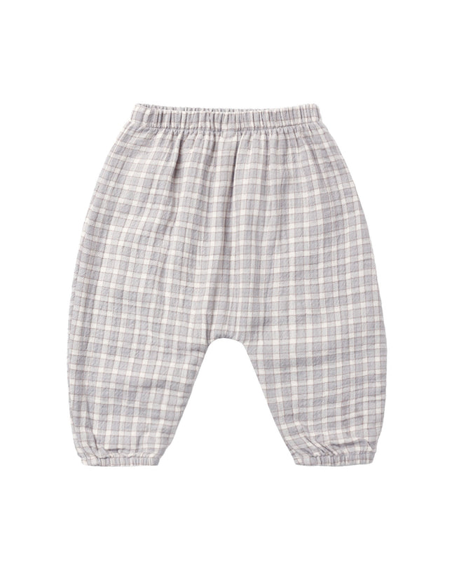 Light blue/grey and white children's gingham pants