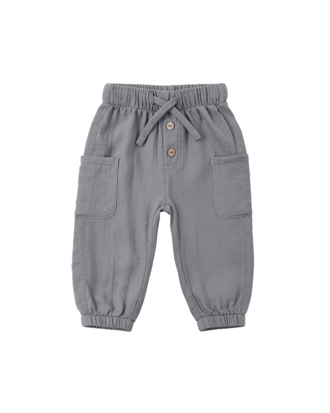 Slate grey pants with drawstring waist