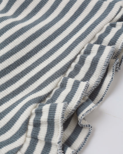 Blue and White Striped Tank and Short Set