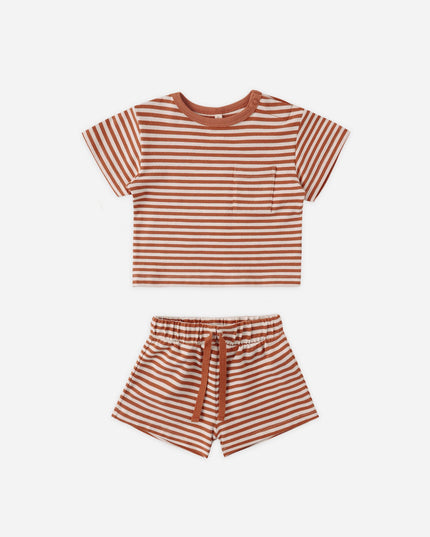 Striped shirt and shorts set 