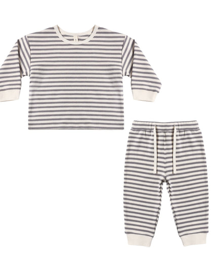 Dark grey and white stripe children's outfit