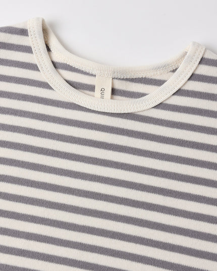 Dark grey and white stripe children's outfit
