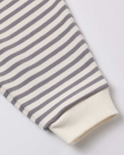 Dark grey and white stripe children's outfit
