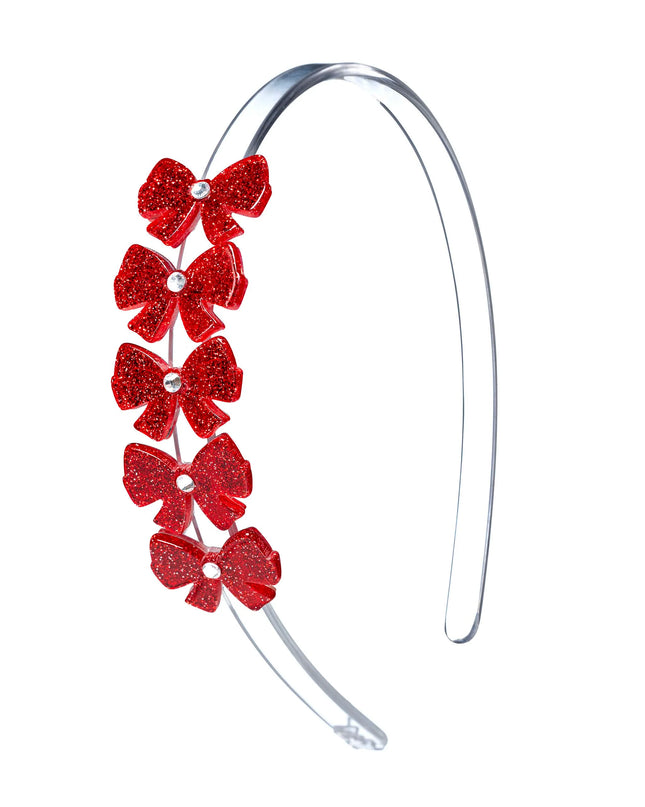Red Glitter Bow Headband