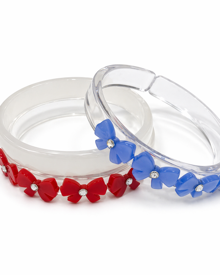 Blue and Red Bow Bracelets
