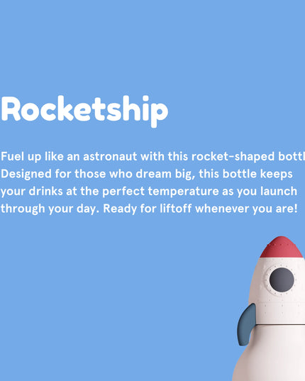 Rocketship water bottle into