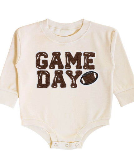 Sweet Wink Game Day Patch Long Sleeve Romper - Giggles & Glitter