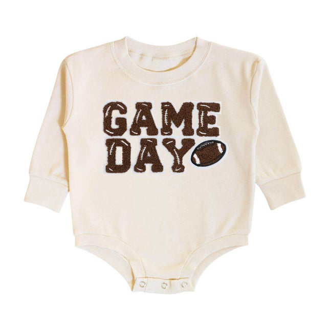 Sweet Wink Game Day Patch Long Sleeve Romper - Giggles & Glitter