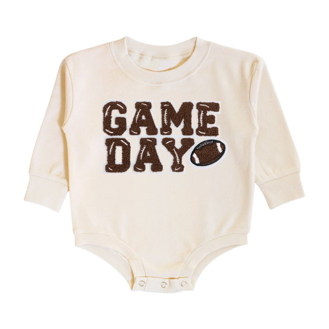 Sweet Wink Game Day Patch Long Sleeve Romper