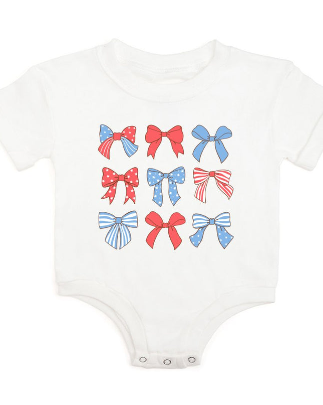 Patriotic Cutie Short Sleeve White Romper - Giggles & Glitter
