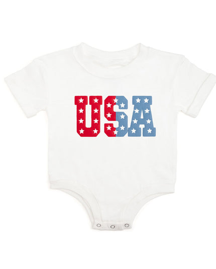 White romper with USA graphic