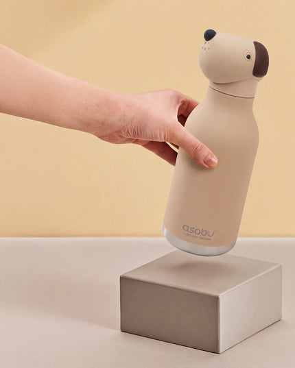 Beige Dog Water Bottle