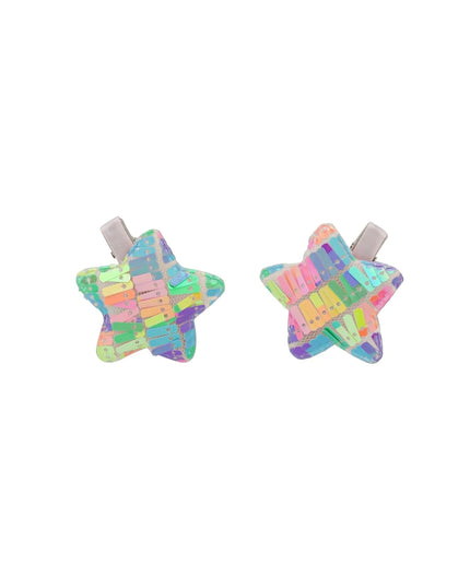 Rainbow Sequin Star Hair Clips - Set of 2 - Giggles & Glitter