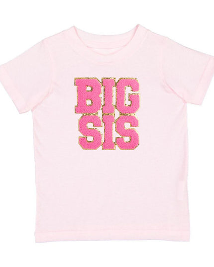 Big Sis Patch Short Sleeve T-Shirt - Pink - Giggles & Glitter