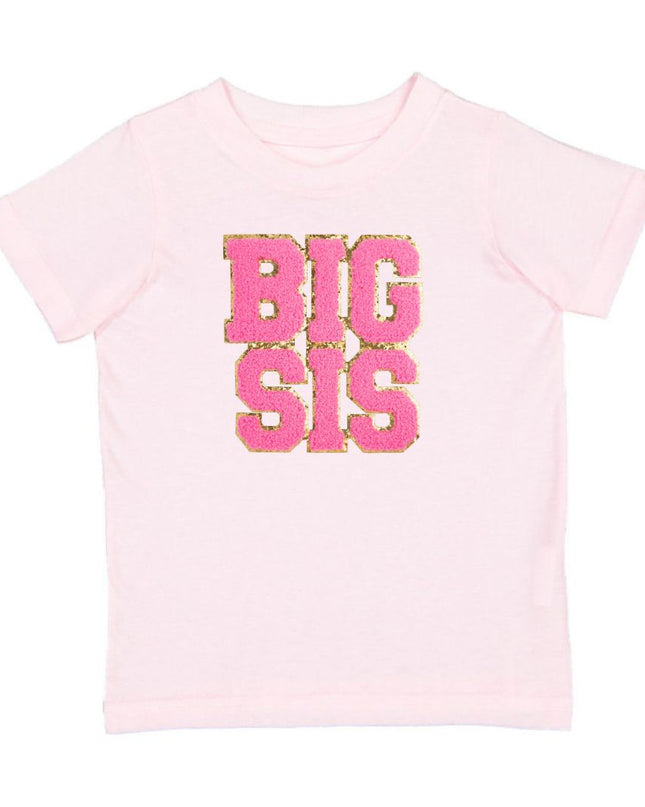 Big Sis Patch Short Sleeve T-Shirt - Pink - Giggles & Glitter