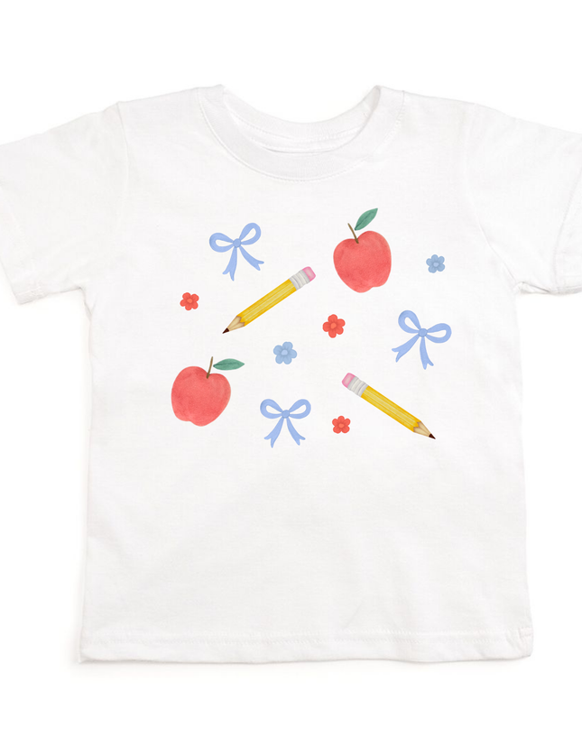 White t-shirt with back to school design