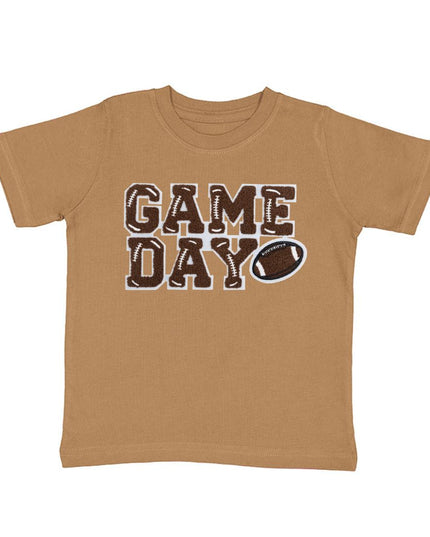 "Game Day" Patch Short Sleeve Mocha T-Shirt