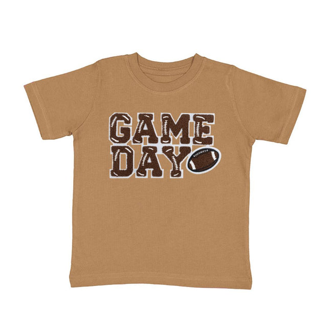"Game Day" Patch Short Sleeve Mocha T-Shirt