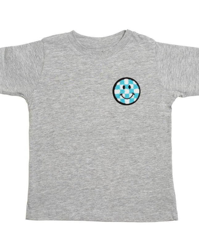 Sweet Wink Smiley Checker Patch Short Sleeve T-Shirt - Giggles & Glitter