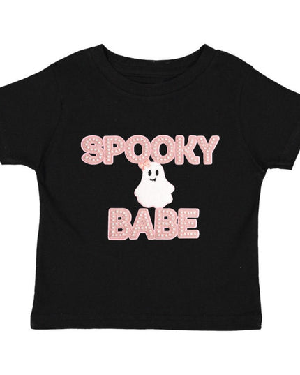 Black t-shirt with spooky babe and ghost patch