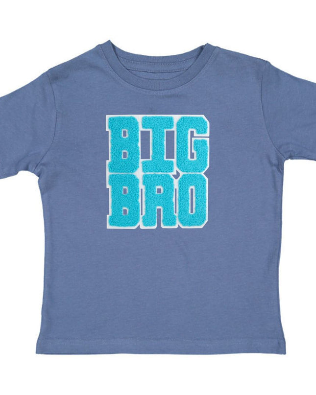 Big Bro Patch Short Sleeve T-Shirt - Blue - Giggles & Glitter