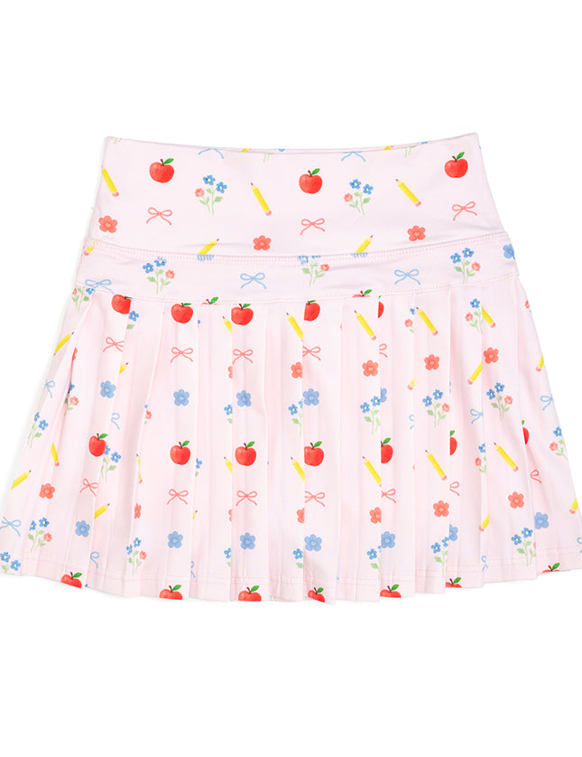 Pink skort with back to school design