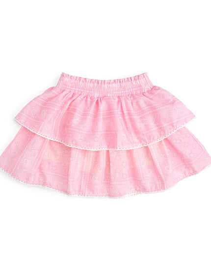 Pink bandana print skort