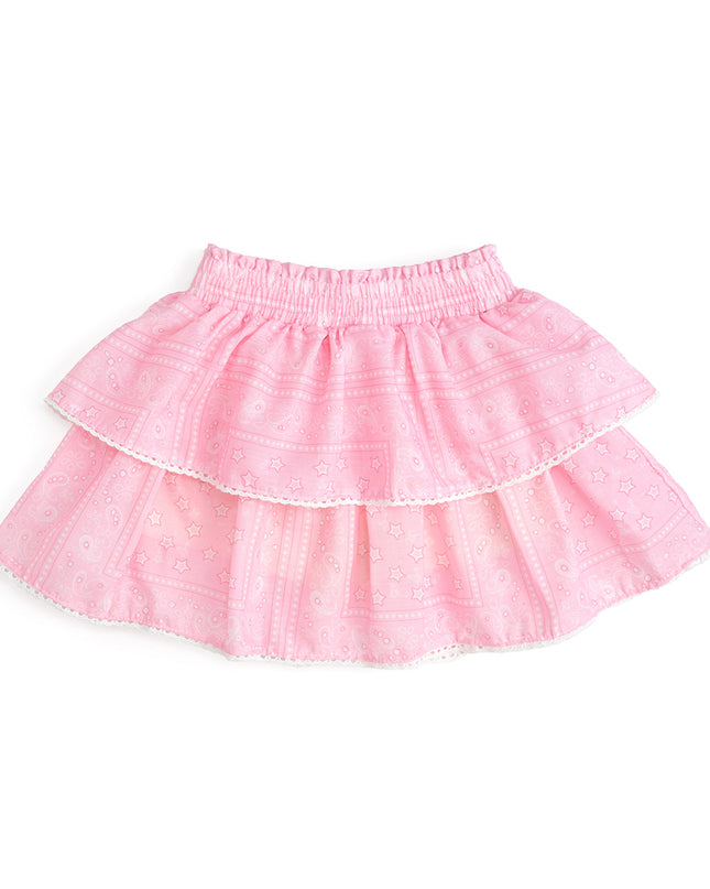 Pink bandana print skort
