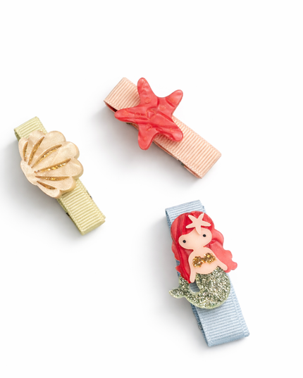 Mermaid, Shell and Starfish Hair Clips