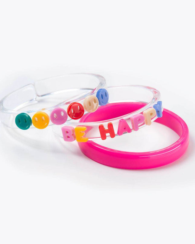 Be Happy Bangles (Set of 3) - Giggles & Glitter