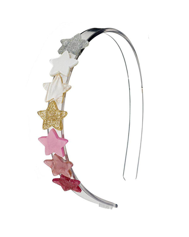 Mini Pearlized Pink Star Headband - Giggles & Glitter