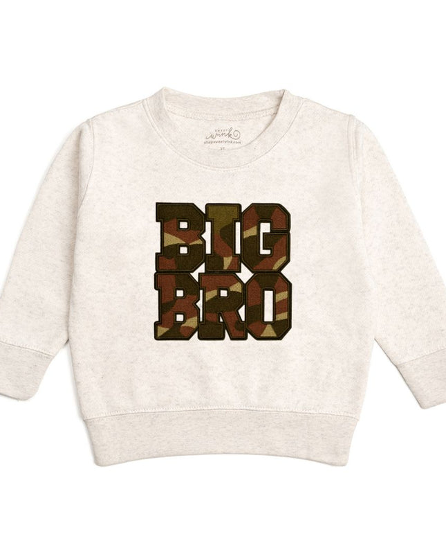 Children's sweatshirt with 'BIG BRO' camouflage patch design