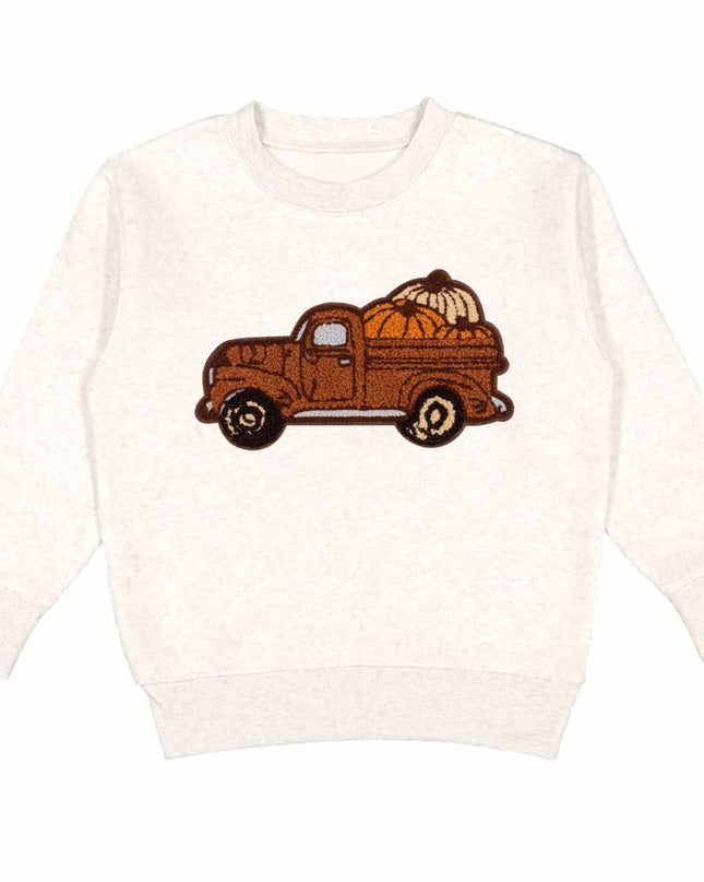 Sweatshirt with truck carrying pumpkins