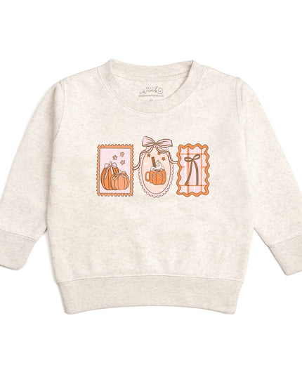 Natural Heather Sweatshirt with Pumpkin Design