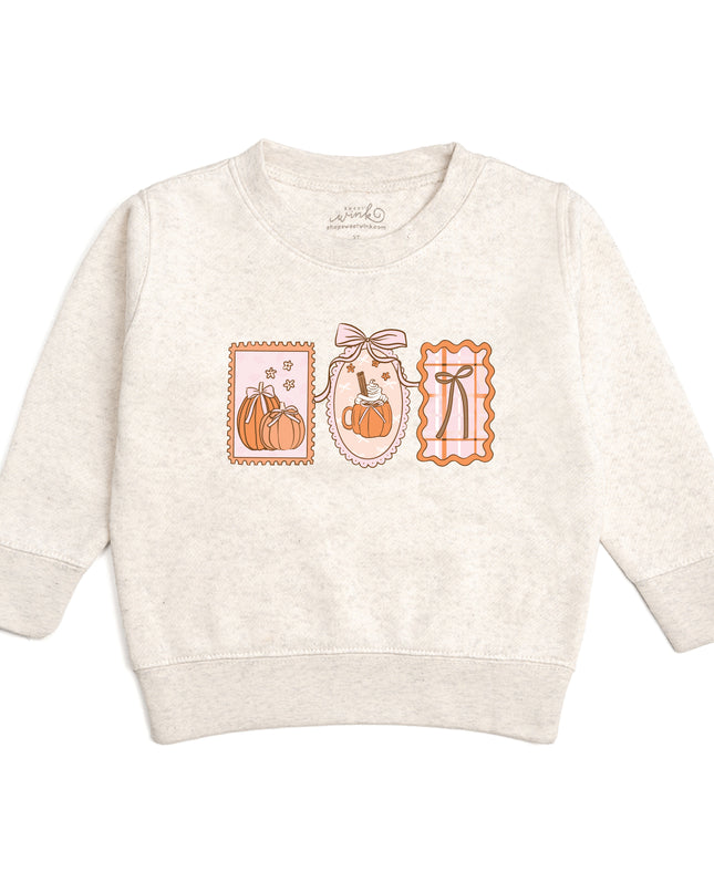 Natural Heather Sweatshirt with Pumpkin Design