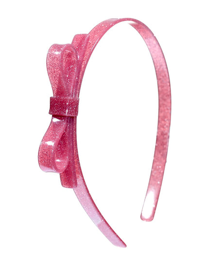 Pink Glitter Bow Headband