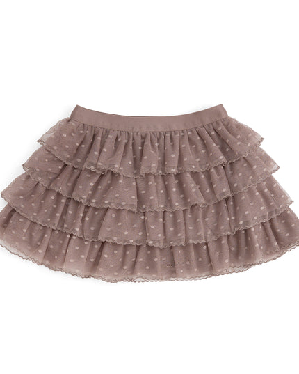 Brown polka dot ruffle tutu skirt
