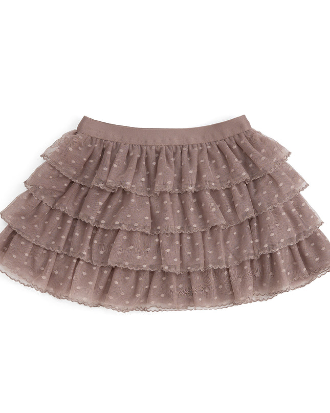 Brown polka dot ruffle tutu skirt