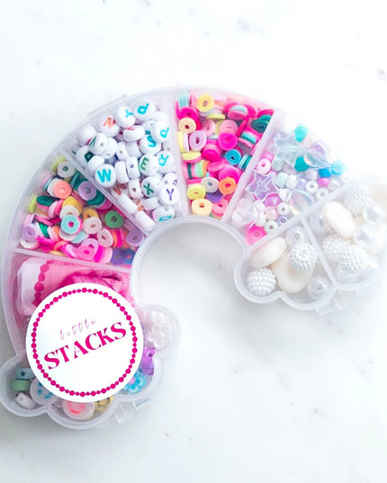 Rainbow shaped bead kit with colorful beads