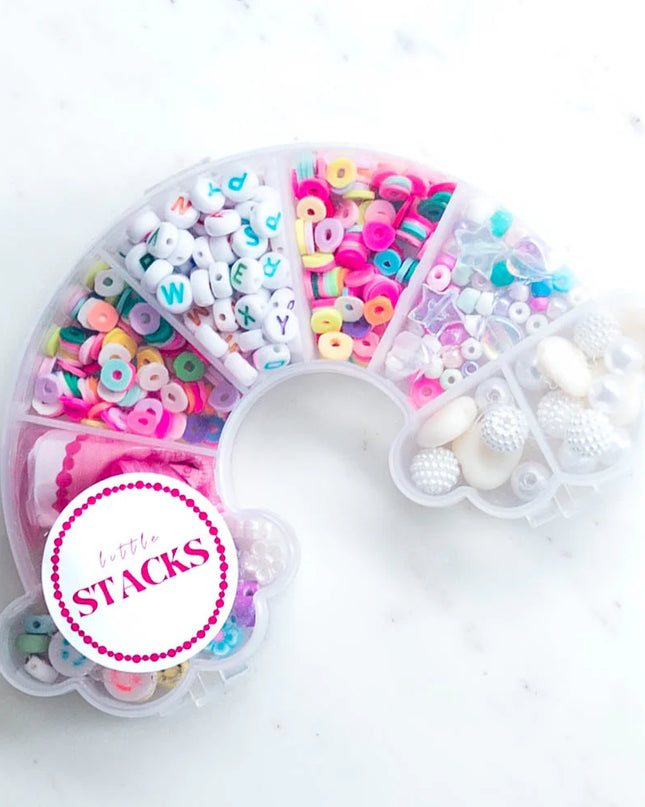 Rainbow shaped bead kit with colorful beads