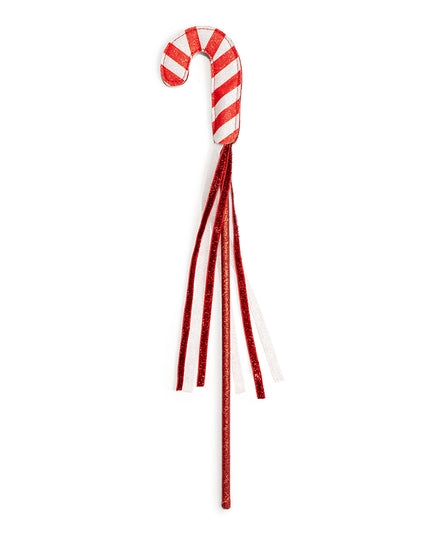 Candy cane Christmas wand with ribbons